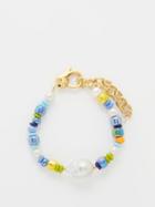 Joolz By Martha Calvo - Mykonos Pearl & 14kt Gold-plated Bracelet - Womens - Blue Multi