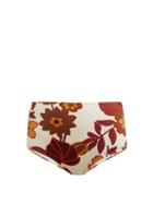 Matchesfashion.com Dodo Bar Or - Ceccile High Rise Floral Print Bikini Briefs - Womens - Cream Print