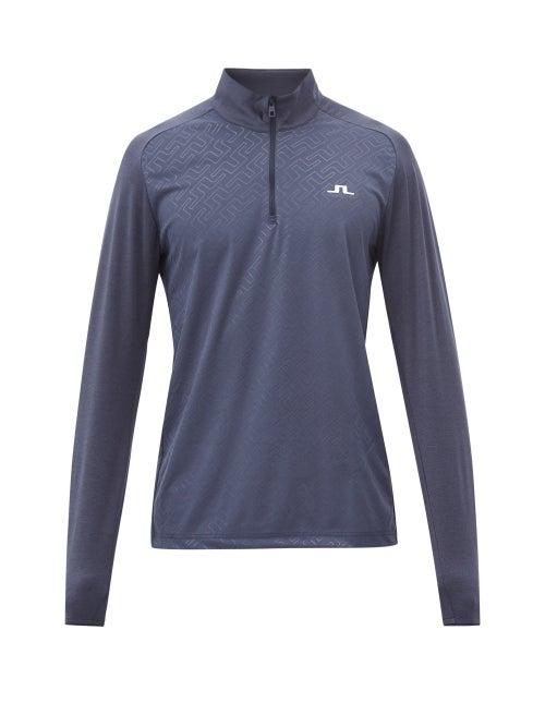 J.lindeberg - Henry Logo-print Jersey Mid-layer Sweatshirt - Mens - Navy