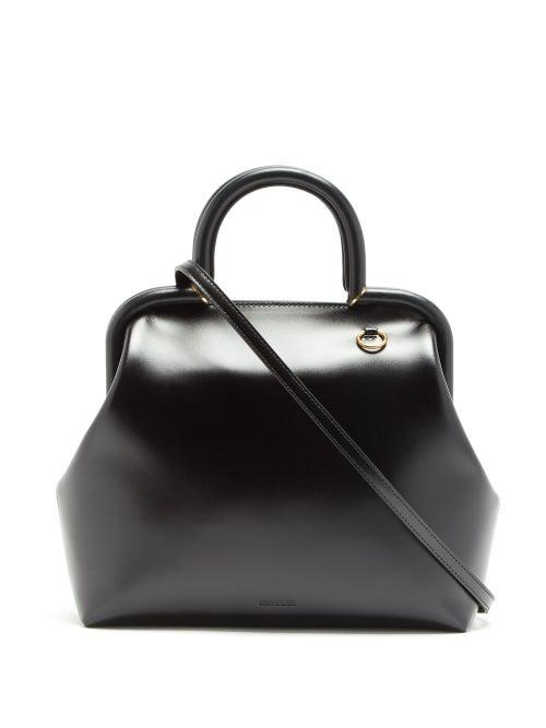 Matchesfashion.com Jil Sander - Logo-debossed Medium Top-handle Leather Handbag - Womens - Black