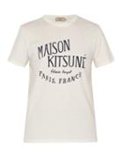 Matchesfashion.com Maison Kitsun - Logo Print Cotton T Shirt - Mens - Cream