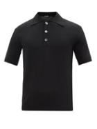 Raf Simons - Knitted Wool Polo Shirt - Mens - Black