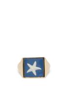 Matchesfashion.com Ferian - Wedgwood Gold & Ceramic Starfish Ring - Womens - Blue