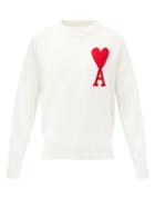 Ami - Ami De Caur Cotton-blend Sweater - Mens - White