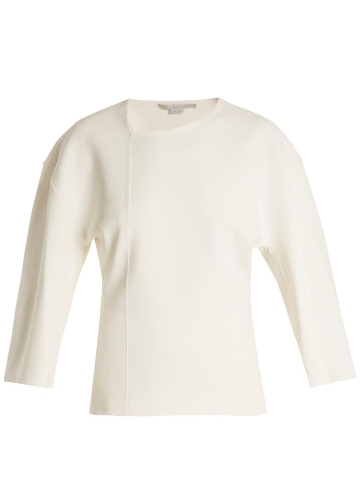 Stella Mccartney Asymmetric-neck Fine-knit Sweater