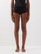 Carine Gilson - Layered Silk-satin Shorts - Womens - Black