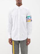 Thom Browne - Four Bar-patchwork Cotton-poplin Shirt - Mens - White