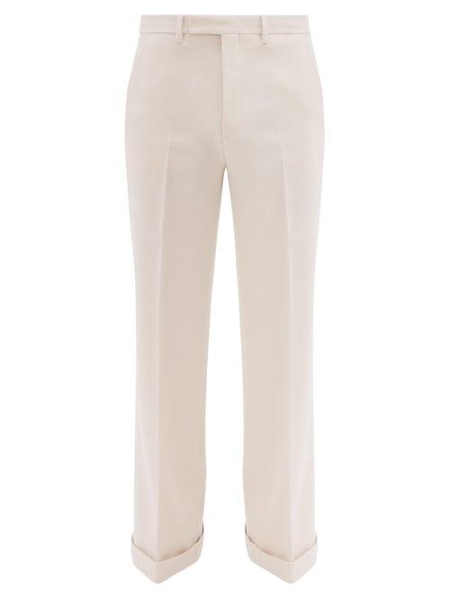 Matchesfashion.com Gucci - Flared Wool Felt Trousers - Mens - Ivory