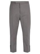 Matchesfashion.com Thom Browne - Tri Colour Cuff Trim Wool Trousers - Mens - Grey