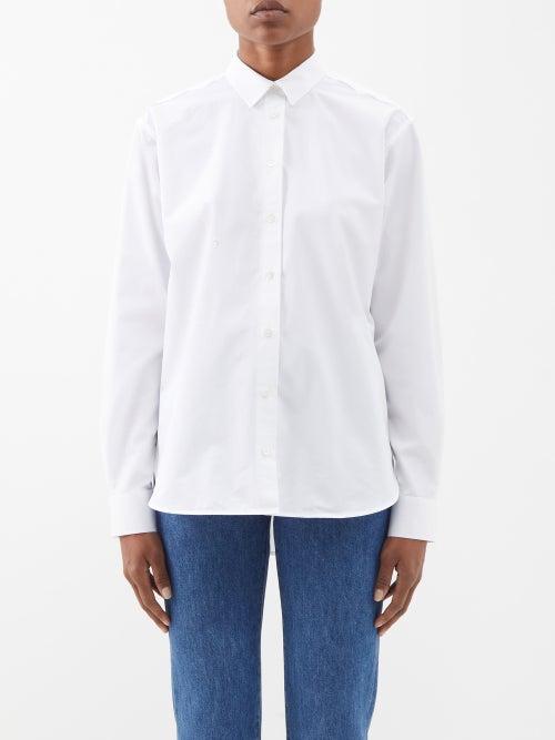Toteme - Point-collar Cotton-poplin Shirt - Womens - White