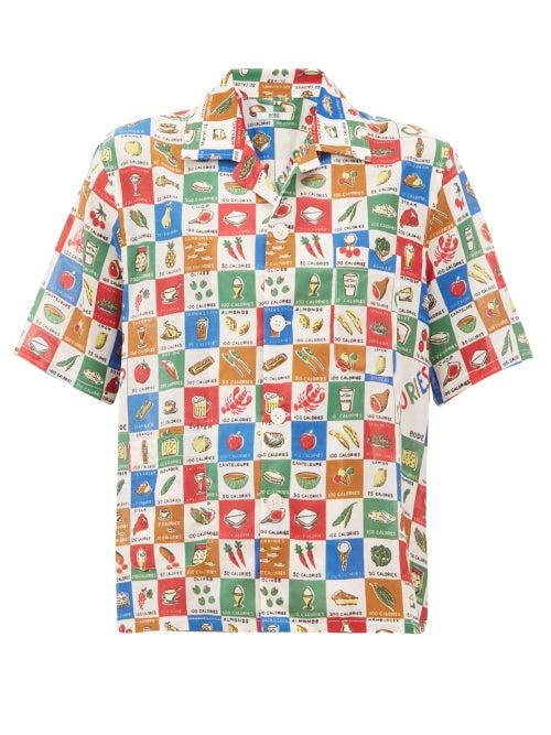 Matchesfashion.com Bode - Louie Calorie Print Cotton Shirt - Womens - Multi