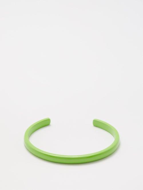Joolz By Martha Calvo - Logo-engraved Enamel Bangle - Womens - Green