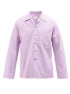 L.e.j - Le Plage Striped Cotton Shirt - Mens - Purple Stripe