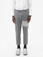 Thom Browne - Four Bar-appliqu Wool-sharkskin Trousers - Mens - Mid Grey