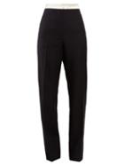Matchesfashion.com Loewe - High Waisted Tuxedo Wool Trousers - Womens - Black White