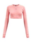 Adidas By Stella Mccartney - Truestrength Long-sleeved Cropped Top - Womens - Light Pink