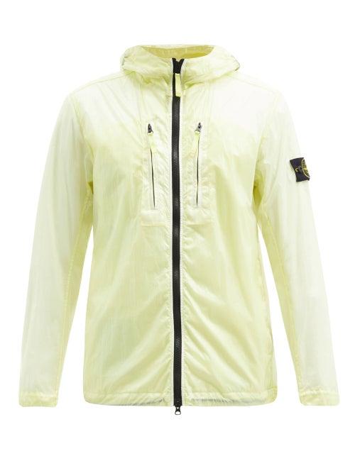Matchesfashion.com Stone Island - Logo-patch Garment-dyed Shell Hooded Jacket - Mens - Yellow