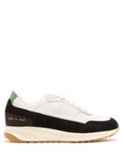 Matchesfashion.com Common Projects - New Track Suede And Technical Mesh Trainers - Mens - White Black