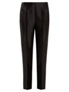 Matchesfashion.com Gabriela Hearst - Masto Slim Leg Silk And Wool Blend Trousers - Womens - Black