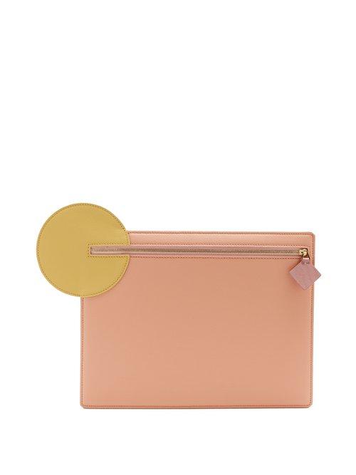 Matchesfashion.com Roksanda - Aplin Pebbled Leather Pouch - Womens - Nude Multi