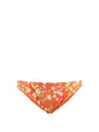 Cynthia Rowley - Ruched Floral-print Bikini Briefs - Womens - Orange Print