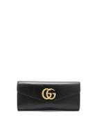 Matchesfashion.com Gucci - Broadway Gg Plaque Leather Clutch Bag - Womens - Black
