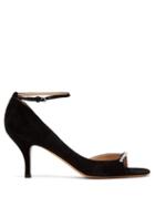 Matchesfashion.com Valentino - Ringtoe Crystal Embellished Suede Sandals - Womens - Black