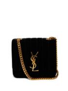 Matchesfashion.com Saint Laurent - Vicky Small Quilted Velvet Cross Body Bag - Womens - Black