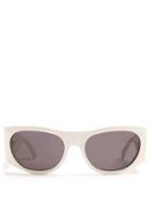 Matchesfashion.com Celine Eyewear - Oval Acetate Sunglasses - Womens - Ivory