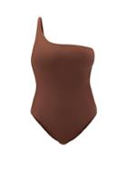 Matchesfashion.com Jade Swim - Evolve One-shoulder Swimsuit - Womens - Brown