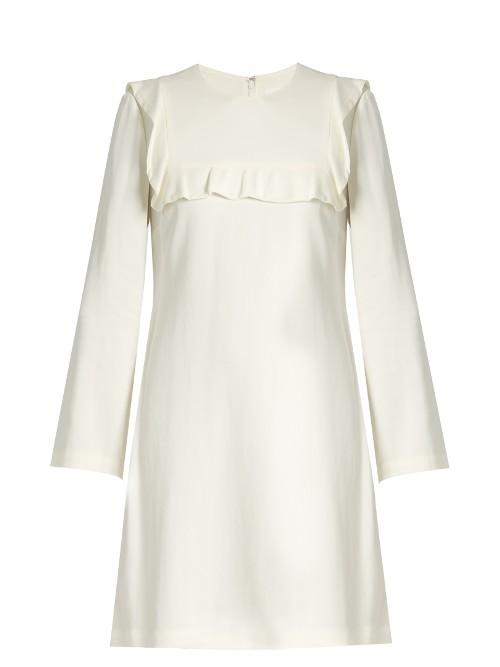 A.l.c. Ruffle-trimmed Long-sleeved Crepe Dress