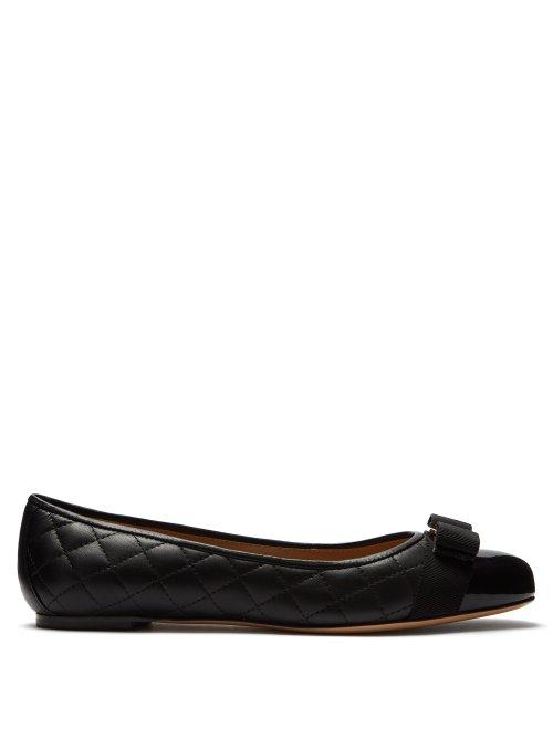 Matchesfashion.com Salvatore Ferragamo - Varina Quilted Leather Ballet Flats - Womens - Black
