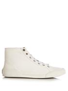 Lanvin Distressed High-top Canvas Trainers