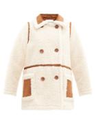 Matchesfashion.com Stand Studio - Chloe Faux-shearling Double-breasted Pea Coat - Womens - Ivory