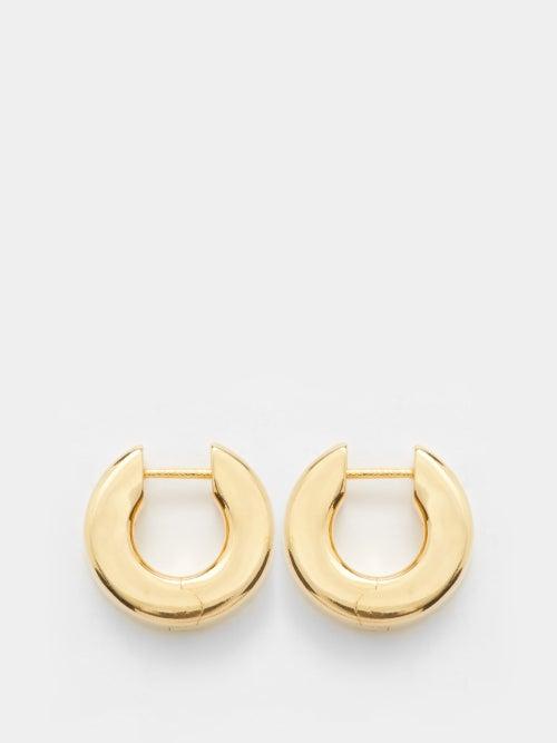 All Blues - 18kt Gold-plated Sterling-silver Hoop Earrings - Womens - Yellow Gold