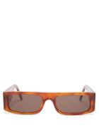 Matchesfashion.com Andy Wolf - Hume Rectangular Acetate Sunglasses - Womens - Brown