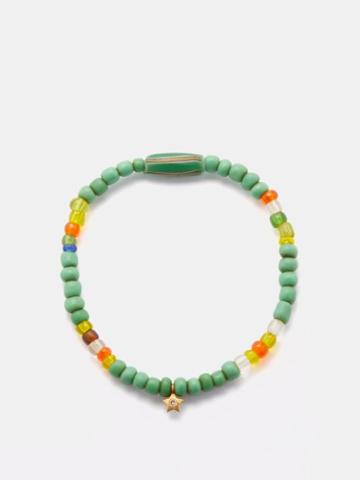 Musa By Bobbie - Diamond, Venetian Glass & 14kt Gold Bracelet - Womens - Green Multi