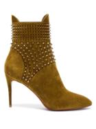 Matchesfashion.com Christian Louboutin - Hongroise Studded Suede Boots - Womens - Khaki