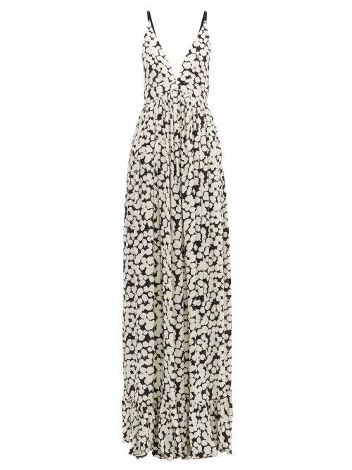 Matchesfashion.com Proenza Schouler - Splatter Print Crepe Maxi Dress - Womens - White Multi