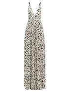 Matchesfashion.com Proenza Schouler - Splatter Print Crepe Maxi Dress - Womens - White Multi