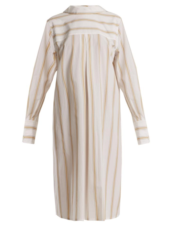Marni Notch-lapel Striped Cotton Shirtdress