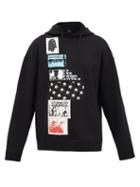 Matchesfashion.com Raf Simons - Patch-appliqu Cotton Hooded Sweatshirt - Womens - Black