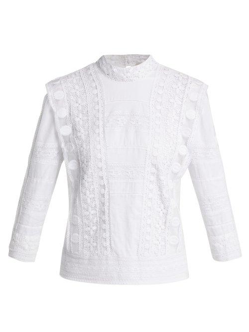 Matchesfashion.com Sea - Ila Crochet Lace Embroidered Cotton Blouse - Womens - Cream