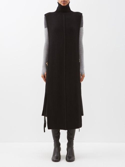 Peter Do - Roll-neck Side-tie Merino Poncho - Womens - Black