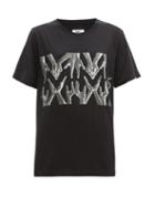 Matchesfashion.com Mm6 Maison Margiela - Hand Print Cotton T Shirt - Womens - Black