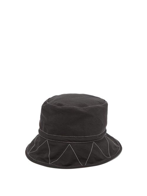Matchesfashion.com And Wander - Reflective Stitched Cotton Blend Bucket Hat - Mens - Black