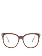 Matchesfashion.com Stella Mccartney - Round Frame Tortoiseshell Acetate Glasses - Womens - Tortoiseshell