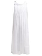 Matchesfashion.com White Story - Eliza Side Slit Cotton Organza Midi Dress - Womens - White
