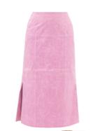 Rejina Pyo - Coated High-rise Cotton-blend Pencil Skirt - Womens - Pink