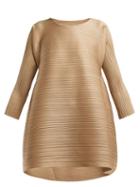 Matchesfashion.com Pleats Please Issey Miyake - Stratum Pleated Dress - Womens - Beige